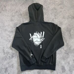 Nike Air Jordan Zion Williamson Fleece Full Zip Hoodie Mens Medium Black